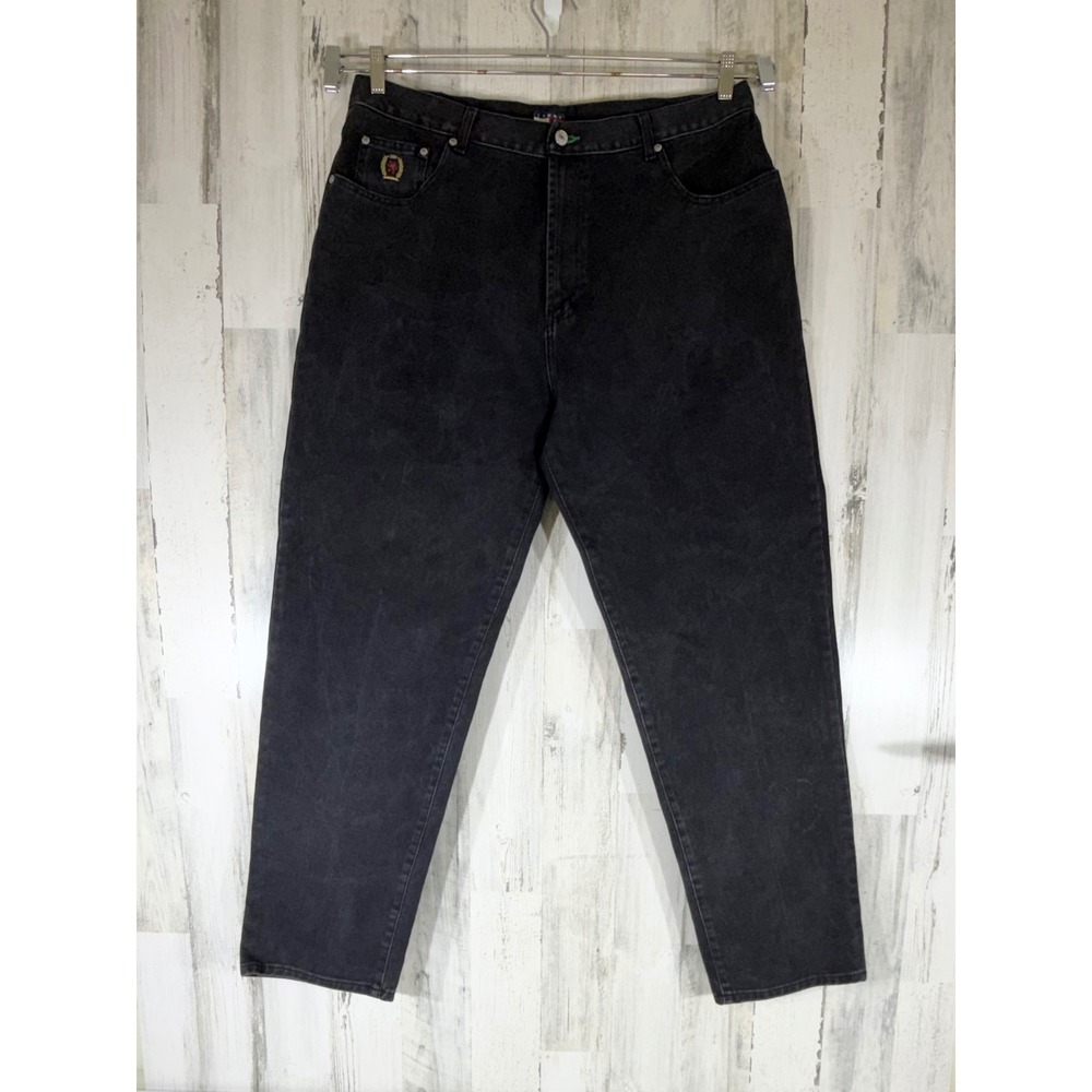 Tommy Hilfiger Baggy Fit‎ Jeans 40x34 (fits 38x33) Black Wash Vintage 90s Rigid